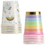 Party Time Lot de 6 verres en carton Licorne et Arc-en-ciel