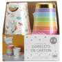 Party Time Lot de 6 verres en carton Licorne et Arc-en-ciel