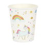 Party Time Lot de 6 verres en carton Licorne et Arc-en-ciel
