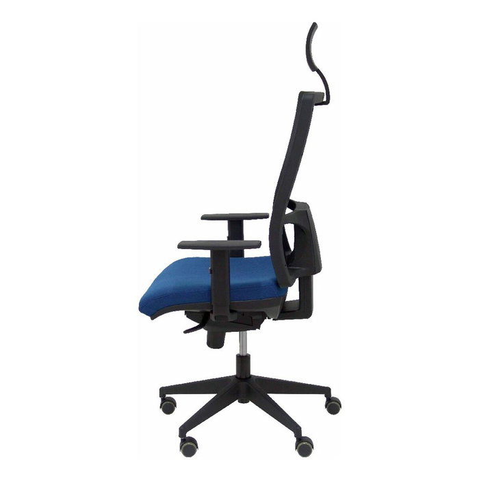 Piqueras y Crespo Chaise de bureau Horna, mécanisme synchro, bleu marine et noir