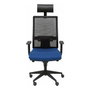 Piqueras y Crespo Chaise de bureau Horna, mécanisme synchro, bleu marine et noir