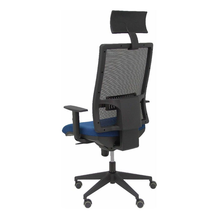 Piqueras y Crespo Chaise de bureau Horna, mécanisme synchro, bleu marine et noir