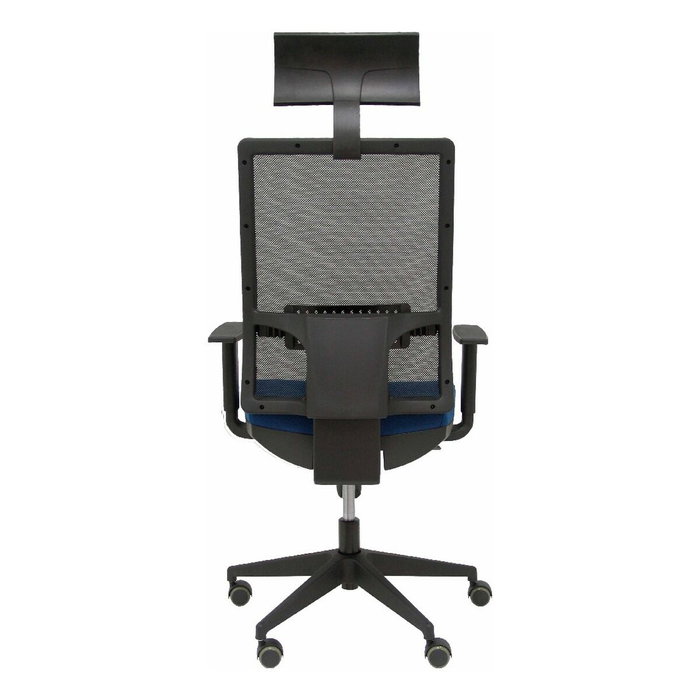 Piqueras y Crespo Chaise de bureau Horna, mécanisme synchro, bleu marine et noir
