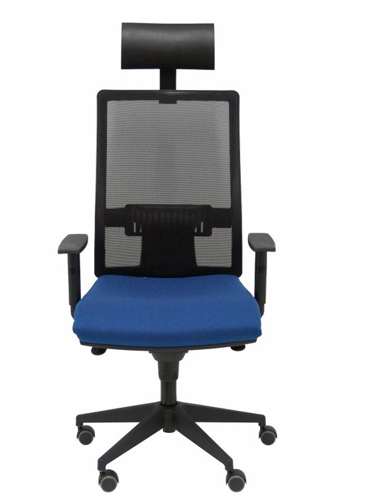 Piqueras y Crespo Chaise de bureau Horna, mécanisme synchro, bleu marine et noir