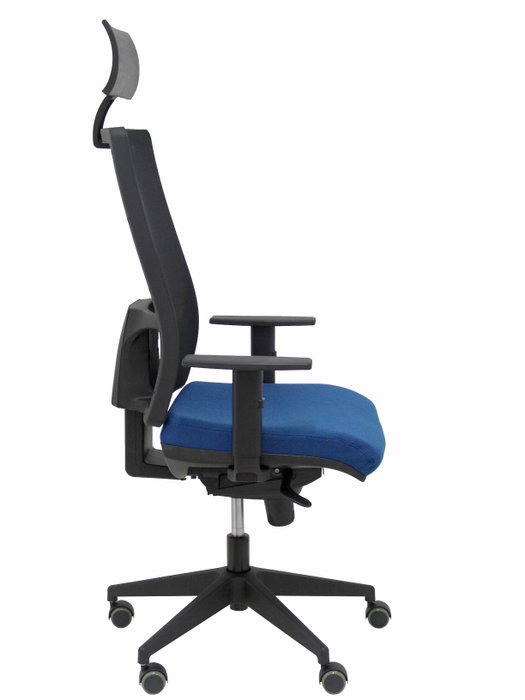 Piqueras y Crespo Chaise de bureau Horna, mécanisme synchro, bleu marine et noir