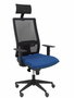 Piqueras y Crespo Chaise de bureau Horna, mécanisme synchro, bleu marine et noir