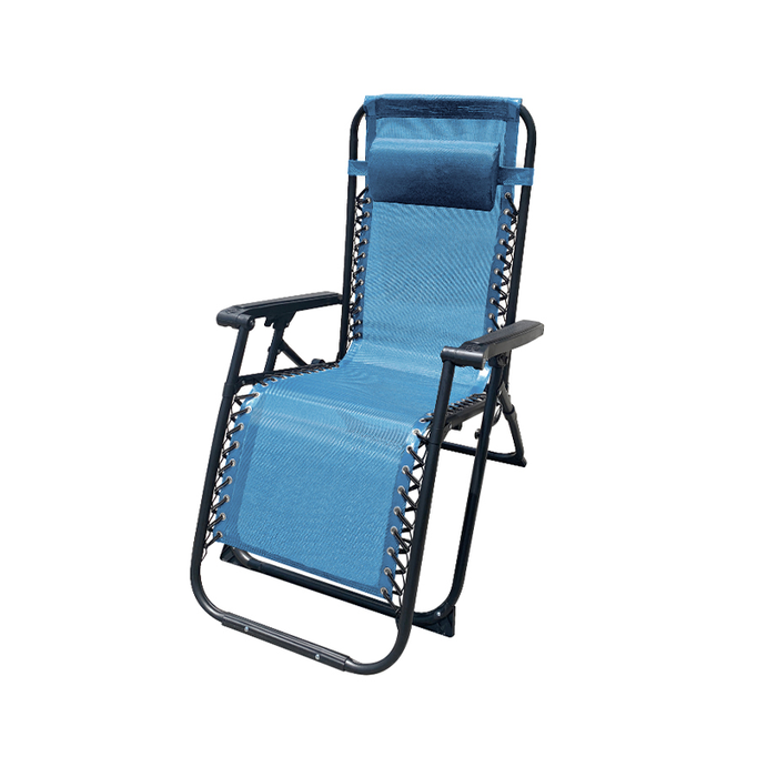 Marbueno 10345 Tumbona Plegable Acier avec Coussin Jardin et Piscine 90x66x108 cm Gravedad Cero Bleu