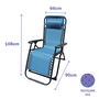Marbueno 10345 Tumbona Plegable Acier avec Coussin Jardin et Piscine 90x66x108 cm Gravedad Cero Bleu