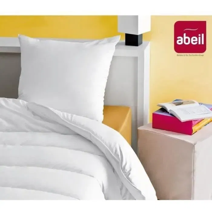 Abeil Lot de 2 oreillers Douceur Blanc 60 x 60 cm - Certifiés Oeko-Tex - Oreiller de qualité pour sommeil sain