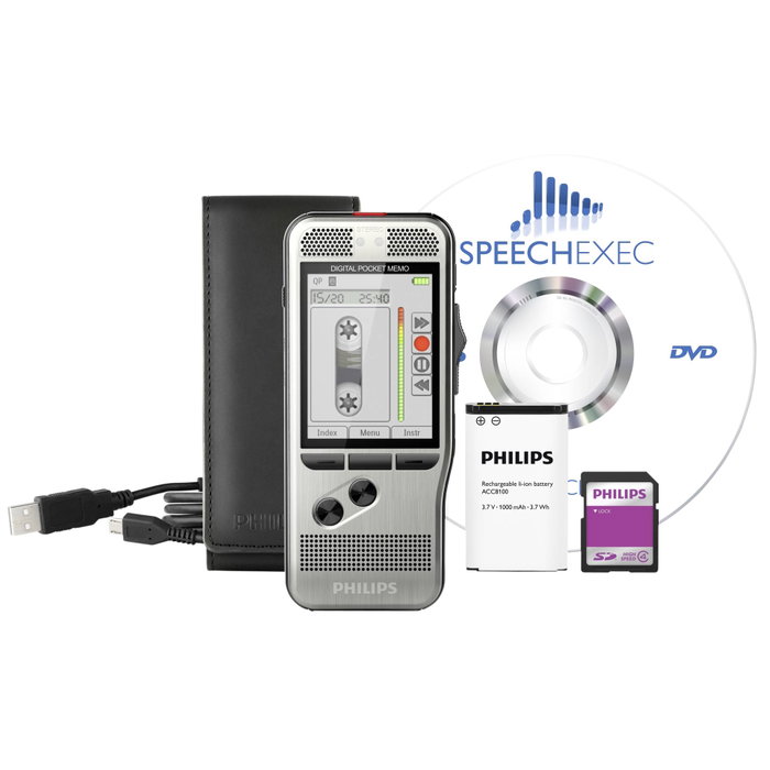 Philips DPM 7200/02 Pocket Memo - Ensemble de dictée et transcription