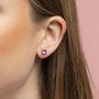 PEERS HARDY Set de 3 paires de boucles d'oreilles La Petite Sirène Disney - Pierres violettes, coquillage violet et motif doré d'Ariel