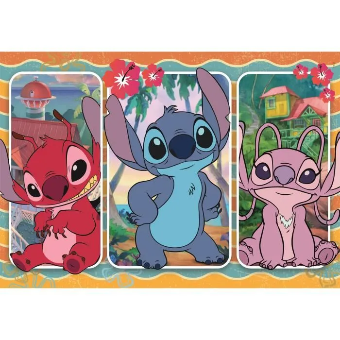 Clementoni - Puzzle Maxi 24 pièces Stitch - 62 x 42 cm, personnage Disney pour enfants, développement de l'observation