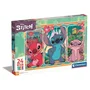 Clementoni - Puzzle Maxi 24 pièces Stitch - 62 x 42 cm, personnage Disney pour enfants, développement de l'observation