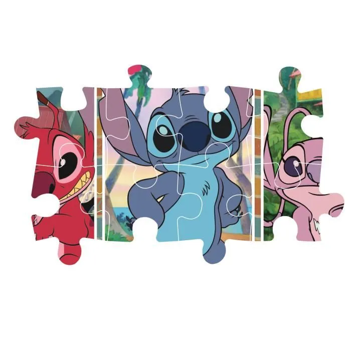 Clementoni - Puzzle Maxi 24 pièces Stitch - 62 x 42 cm, personnage Disney pour enfants, développement de l'observation