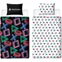 Playstation Parure de lit réversible 140x200 cm Microfibre - Housse de couette et taie 63x63 cm sous licence officielle
