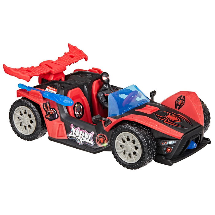 Hasbro Spider-Man - Véhicule Venomversus Miles Remix Blast Racer G0736 - Voiture de Jouet avec Figurine Miles Morales et Projectiles - Marvel