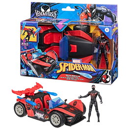 Hasbro Spider-Man - Véhicule Venomversus Miles Remix Blast Racer G0736 - Voiture de Jouet avec Figurine Miles Morales et Projectiles - Marvel