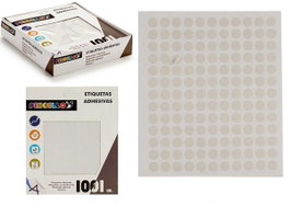 Pincello Étiquettes Adhésives Diamètre 10 mm, 7 Pages, 17 x 19 x 4 cm (Set de 120)