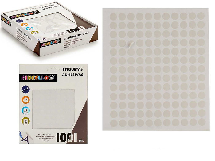 Pincello Étiquettes Adhésives Diamètre 10 mm, 7 Pages, 17 x 19 x 4 cm (Set de 120) Pincello Étiquettes Adhésives Diamètre 10 mm, 7 Pages, 17 x 19 x 4 cm (Set de 120)