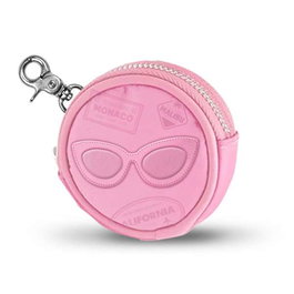 Barbie - Monedero Cookie Travel - Porte-monnaie rond - PVC et polyester - Rose - 8.7x8.7x2.3 cm - À partir de 3 ans