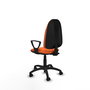 PIQUERAS Y CRESPO Chaise de bureau Algarra, tissu orange, accoudoirs fixes