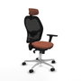 Piqueras y Crespo Chaise de Bureau avec Appui-tête 3D086N2 Marron Noir