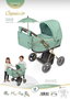 Decuevas Coche de muñeca plegable Capriccio - Poussette de poupée pliable avec ombrelle et sac pour poupées jusqu'à 48 cm - 38x65x60 cm