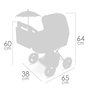 Decuevas Coche de muñeca plegable Capriccio - Poussette de poupée pliable avec ombrelle et sac pour poupées jusqu'à 48 cm - 38x65x60 cm