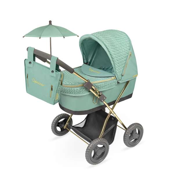 Decuevas Coche de muñeca plegable Capriccio - Poussette de poupée pliable avec ombrelle et sac pour poupées jusqu'à 48 cm - 38x65x60 cm