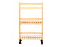 Kinvara Chariot de Cuisine Étroit 3 Niveaux 84.5 x 6 x 23 cm Bambou Naturel
