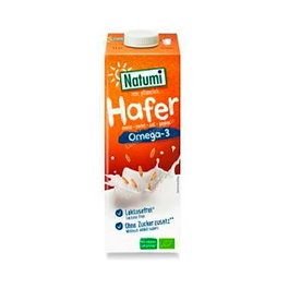 NATUMI Boisson végétale à l'avoine BIO avec oméga 3, 1L, lot de 8