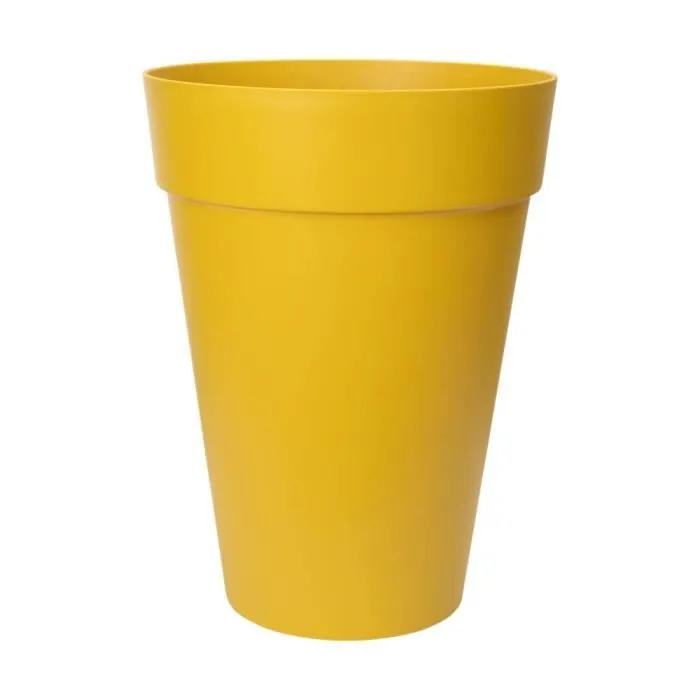 Elho Pot de fleurs Loft Urban rond avec réservoir d'eau intégré - Diamètre 34 cm x Hauteur 45 cm - Extérieur - 100% recyclé - Jaune