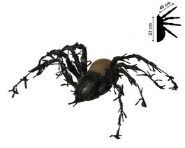 Halloween Araignée Décorative de Fête 60 cm - Marron, Noir et Violet - Décoration Maison pour Table ou Entrée