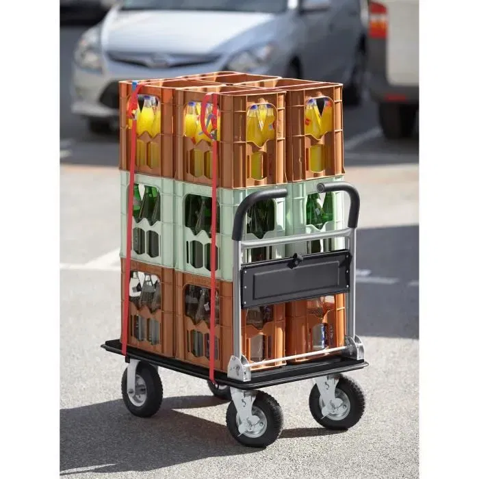 Meister Chariot à plateforme pliable Cross-Over - 300 kg, plateforme antidérapante 91 x 61 cm, 4 roues pneumatiques