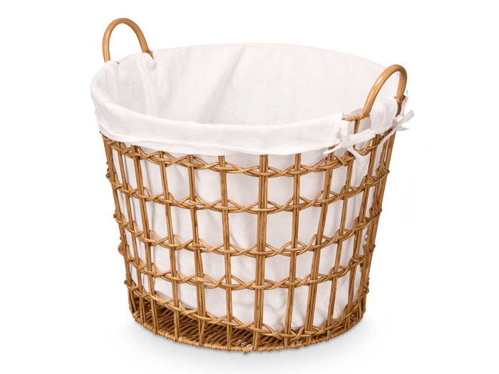 Kipit Panier Rond Naturel avec Poignées en Tissu et Fer 47x41x44 cm (Set de 6) Kipit Panier Rond Naturel avec Poignées en Tissu et Fer 47x41x44 cm (Set de 6)