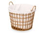Kipit Panier Rond Naturel avec Poignées en Tissu et Fer 47x41x44 cm (Set de 6)