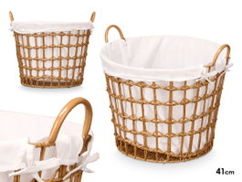 KIPIT Panier rond avec poignées naturel