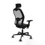 Piqueras y Crespo Chaise de Bureau avec Appui-tête 3D036G2 Noir