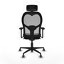 Piqueras y Crespo Chaise de Bureau avec Appui-tête 3D036G2 Noir