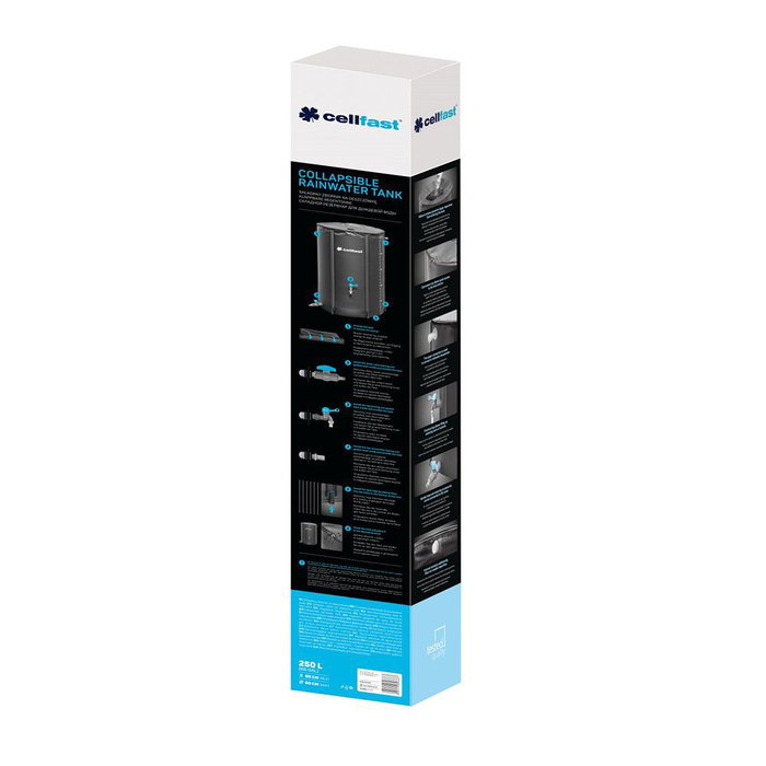 Cellfast Réservoir pliant collecteur d'eau de pluie, 250 l, ø60 x 90 cm