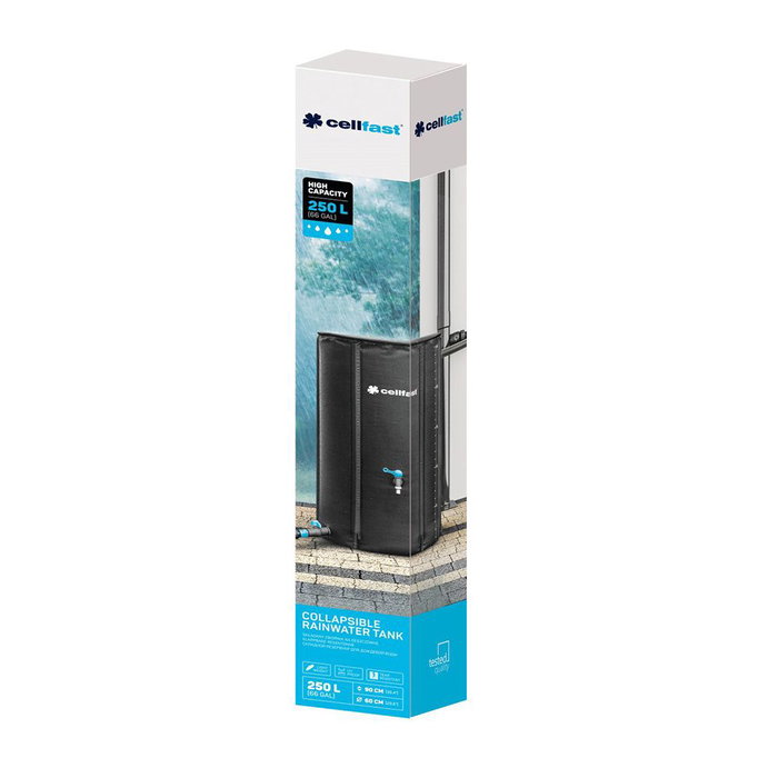 Cellfast Réservoir pliant collecteur d'eau de pluie, 250 l, ø60 x 90 cm
