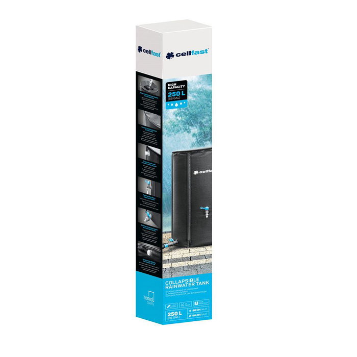 Cellfast Réservoir pliant collecteur d'eau de pluie, 250 l, ø60 x 90 cm