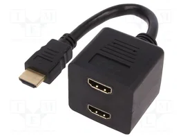 DIGITUS Multiprise HDMI 1 prise et 2 socles, 200mm, noir