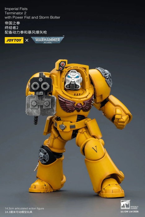 Joy Toy (CN) Warhammer 40,000 figurine Imperial Fists Terminator 2 avec Power Fist et Storm Bolter 14 cm
