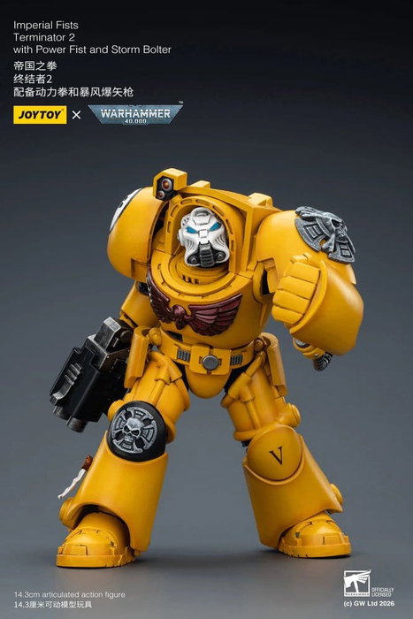 Joy Toy (CN) Warhammer 40,000 figurine Imperial Fists Terminator 2 avec Power Fist et Storm Bolter 14 cm