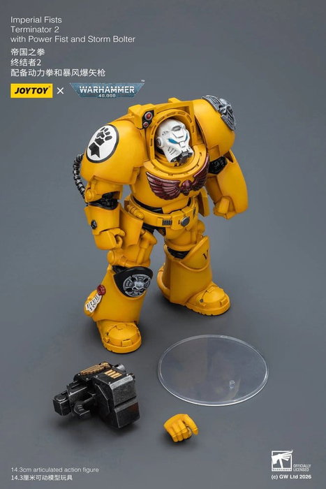 Joy Toy (CN) Warhammer 40,000 figurine Imperial Fists Terminator 2 avec Power Fist et Storm Bolter 14 cm