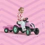 Falk Tracteur à pédales Barbie avec remorque et plaque personnalisable