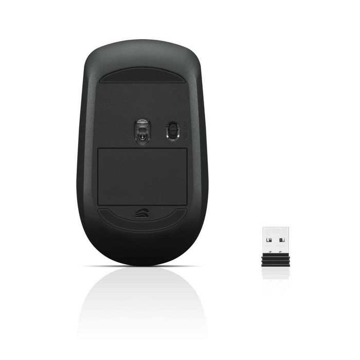Lenovo - Souris sans fil 400, 1200 DPI, connexion 2.4 GHz via Nano USB, design ambidextre et portable - 65 g