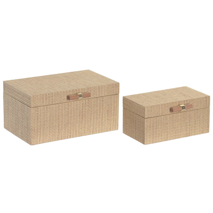 Home ESPRIT Boîte à bijoux Naturel Bois (2 Unités) Home ESPRIT Boîte à bijoux Naturel Bois (2 Unités)