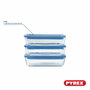 Pyrex Lot de 3 Boîtes de Conservation Zero Plastic 0,8 L